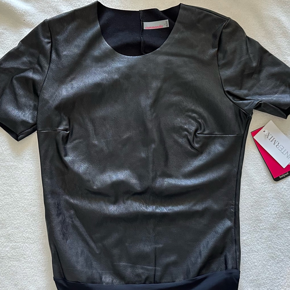 Commando foe leather black bodysuit size small